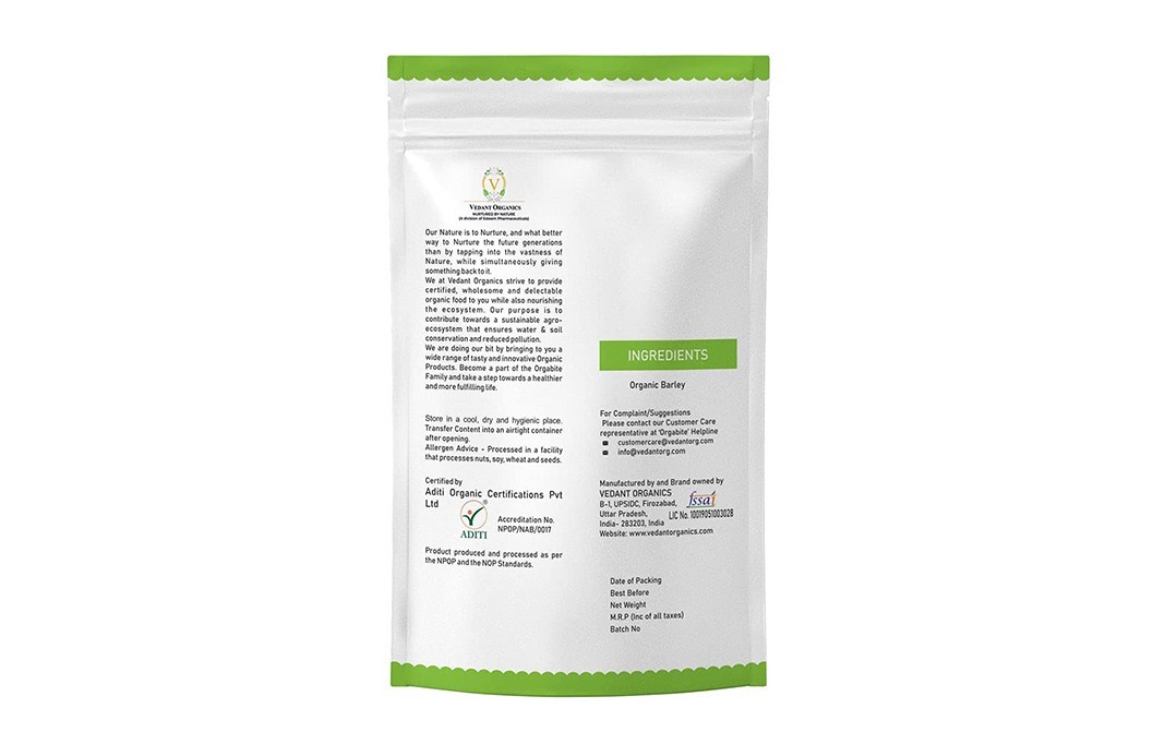 Orgabite Organic Barley Flour    Pack  5 kilogram